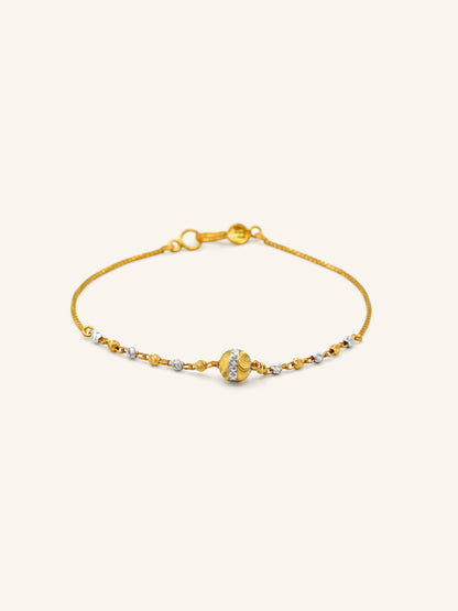 22ct Gold Two Tone Ball Bracelet 2.40 GMS - Roop Darshan