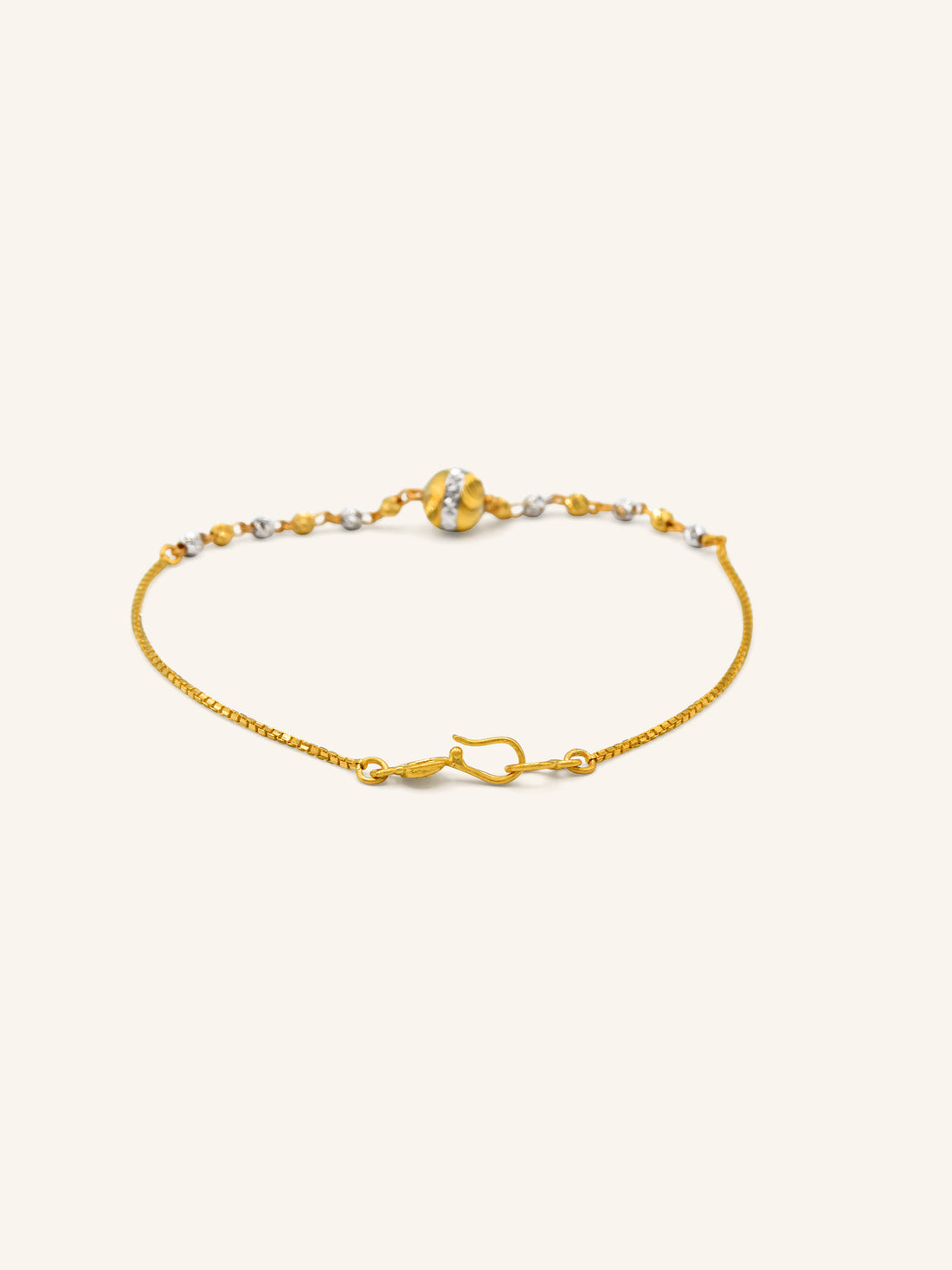 22ct Gold Two Tone Ball Bracelet 2.40 GMS - Roop Darshan