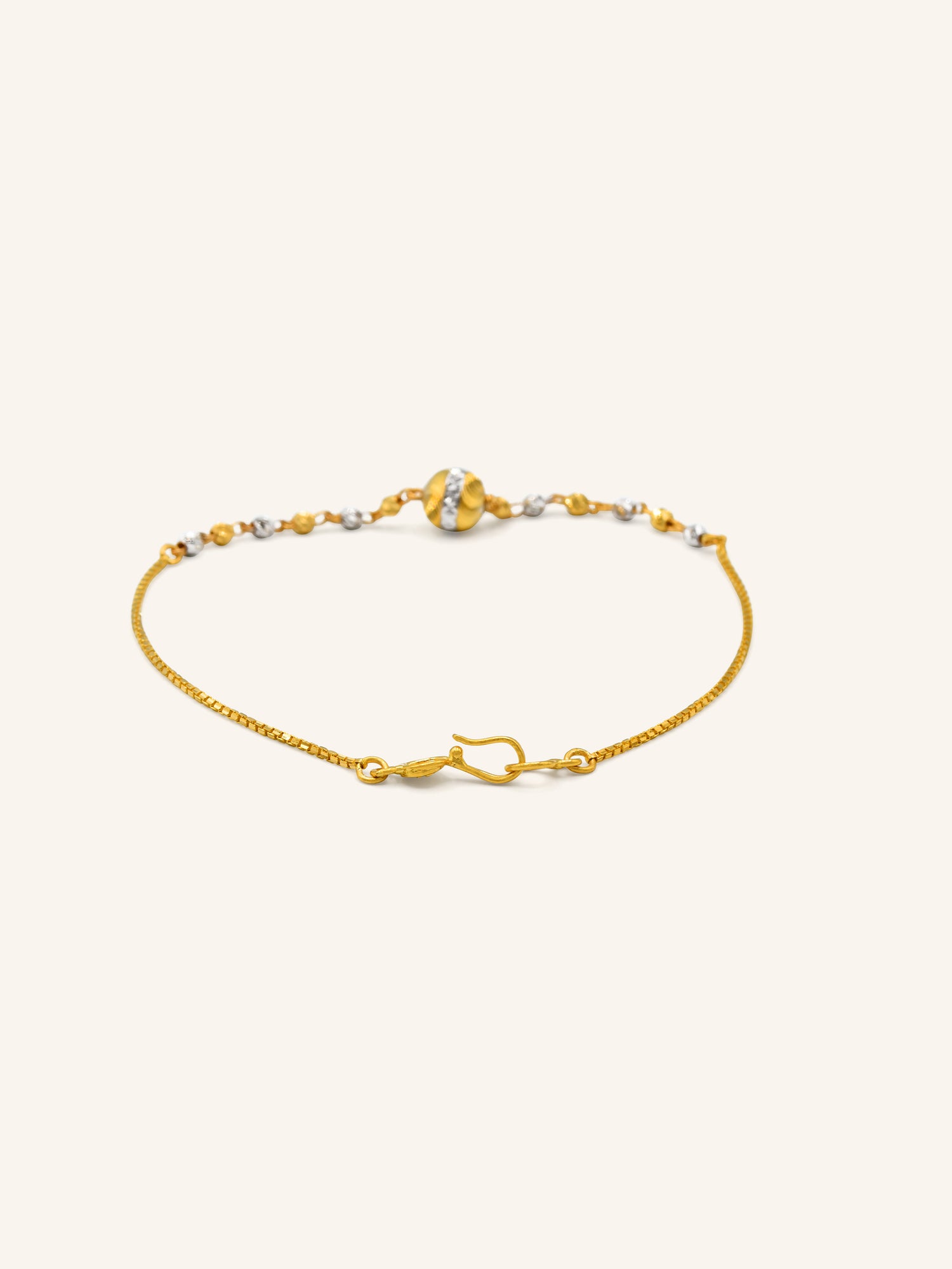 22ct Gold Two Tone Ball Bracelet 2.40 GMS - Roop Darshan