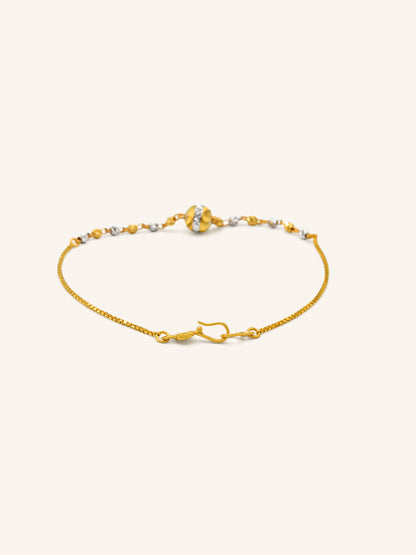 22ct Gold Two Tone Ball Bracelet 2.40 GMS - Roop Darshan
