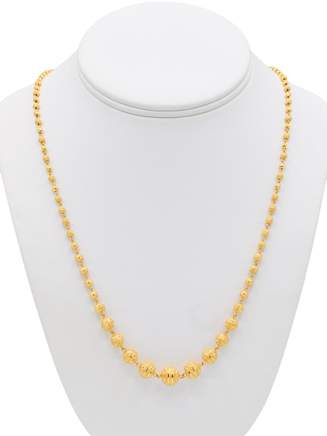 22ct Gold Ball Long Fancy Chain - Roop Darshan