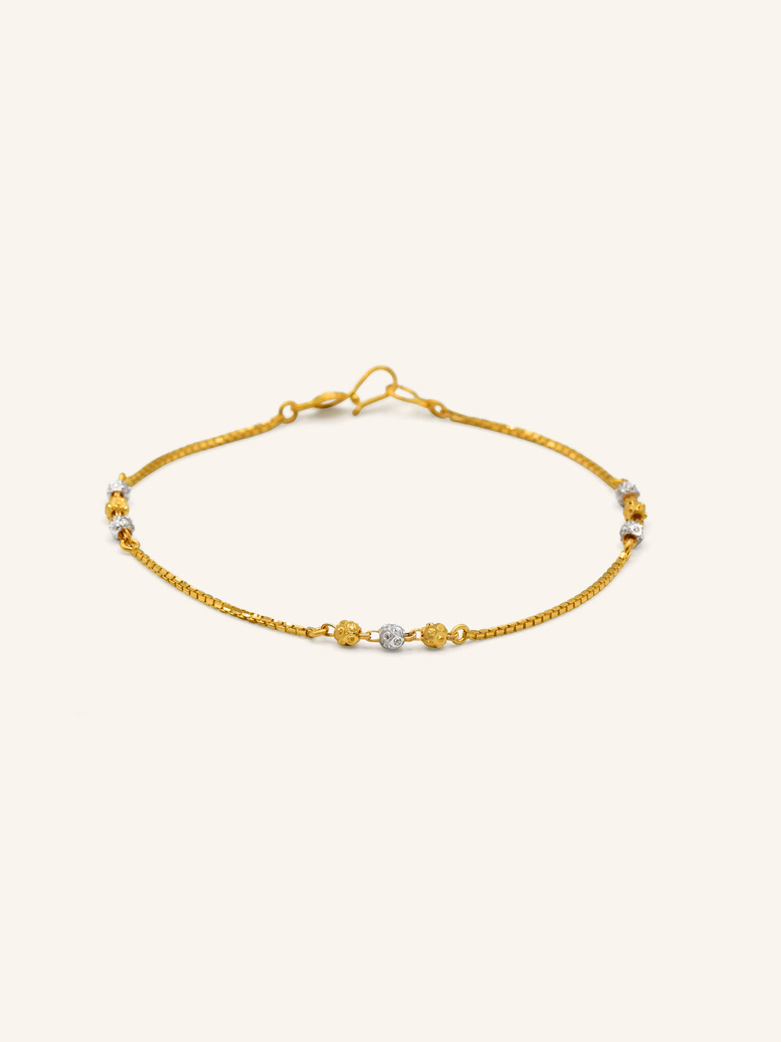 22ct Gold Two Tone Ball Bracelet 2.48 GMS - Roop Darshan