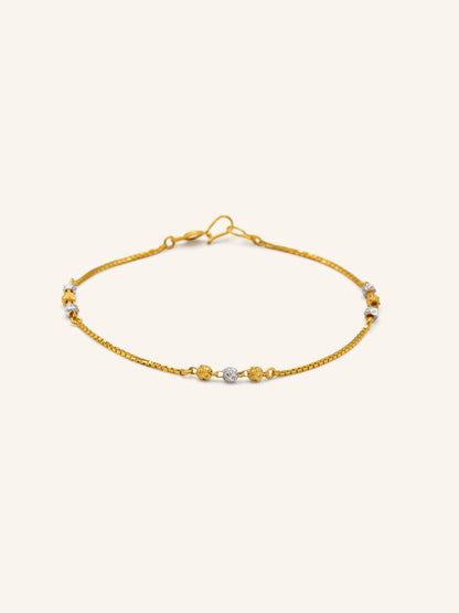 22ct Gold Two Tone Ball Bracelet 2.48 GMS - Roop Darshan