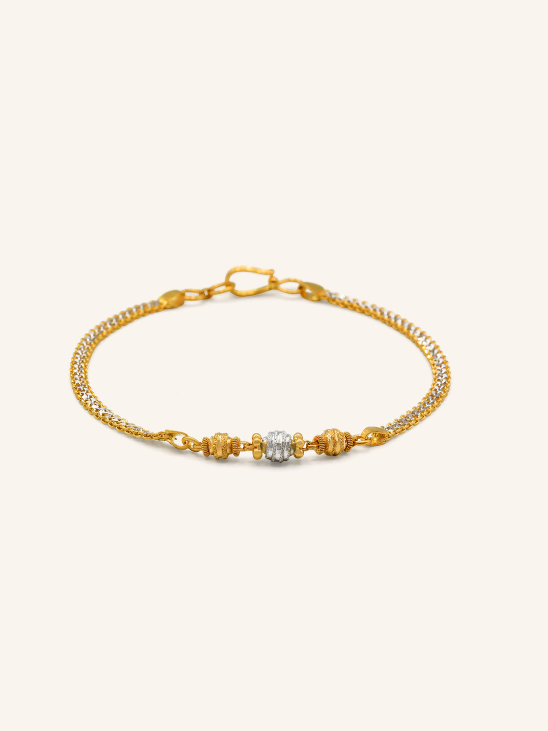 22ct Gold Two Tone Ball Bracelet 5.19 GMS - Roop Darshan