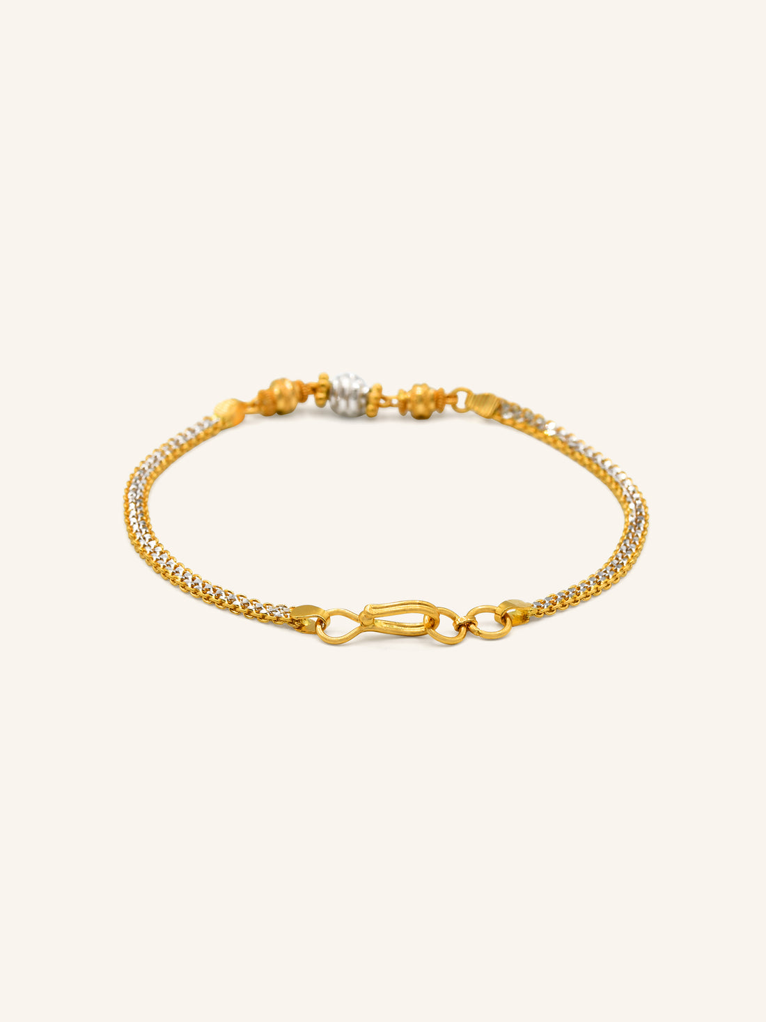 22ct Gold Two Tone Ball Bracelet 5.19 GMS - Roop Darshan