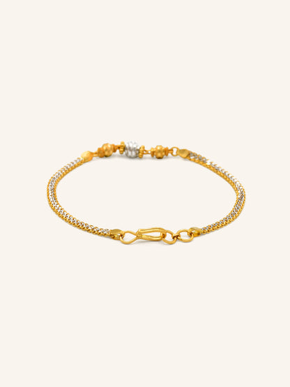 22ct Gold Two Tone Ball Bracelet 5.19 GMS - Roop Darshan