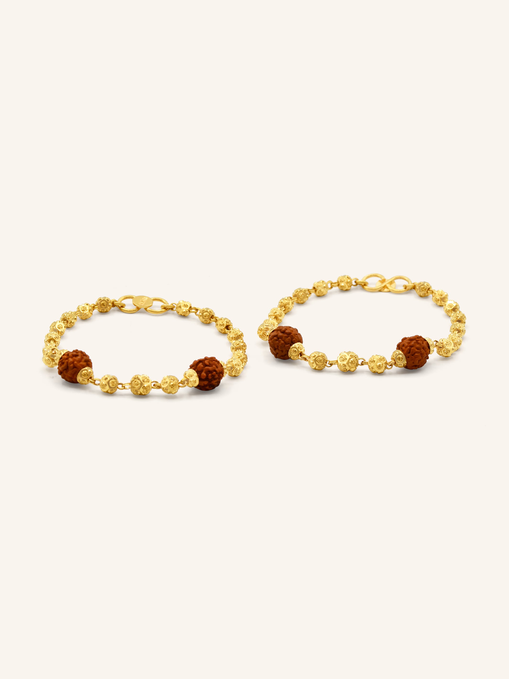 22ct Gold 2 PieceRudraksha Baby Bracelet 7.28 GMS - Roop Darshan