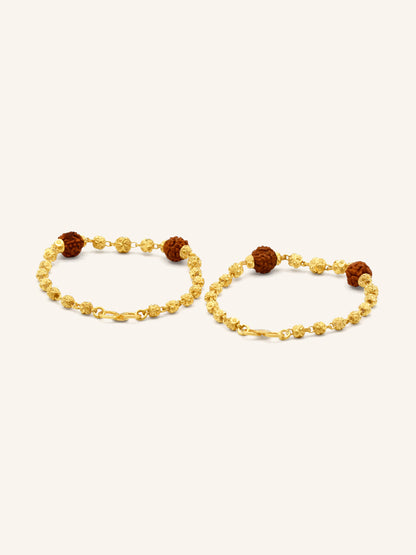 22ct Gold 2 PieceRudraksha Baby Bracelet 7.28 GMS - Roop Darshan