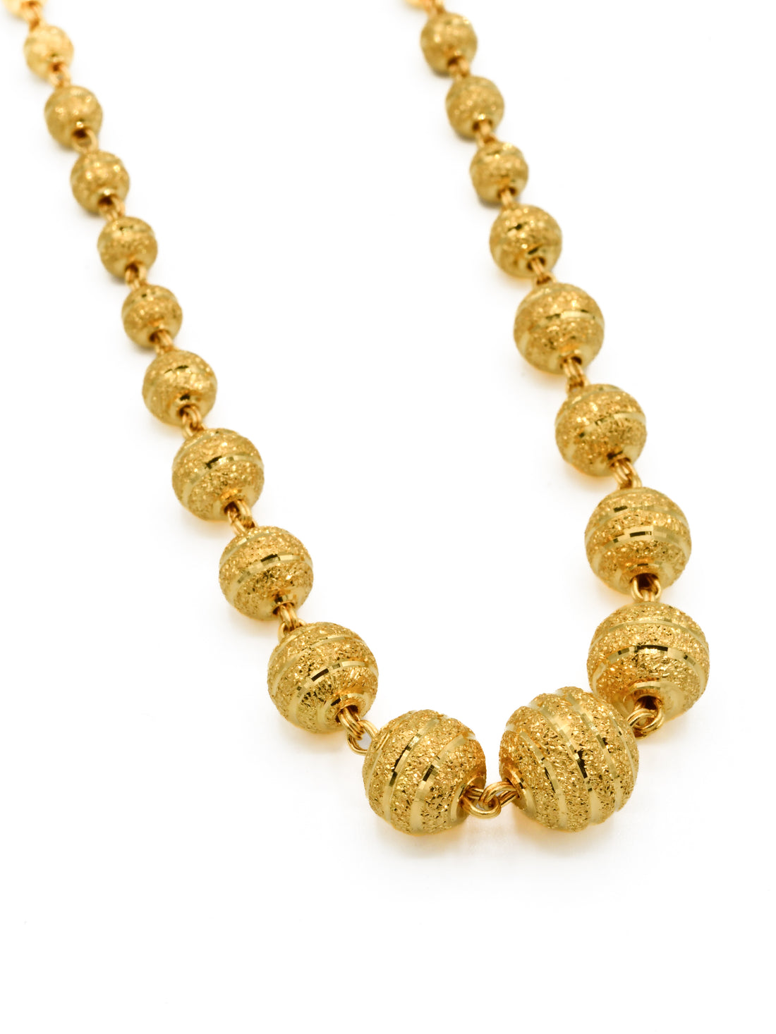 22ct Gold Ball Long Fancy Chain - Roop Darshan