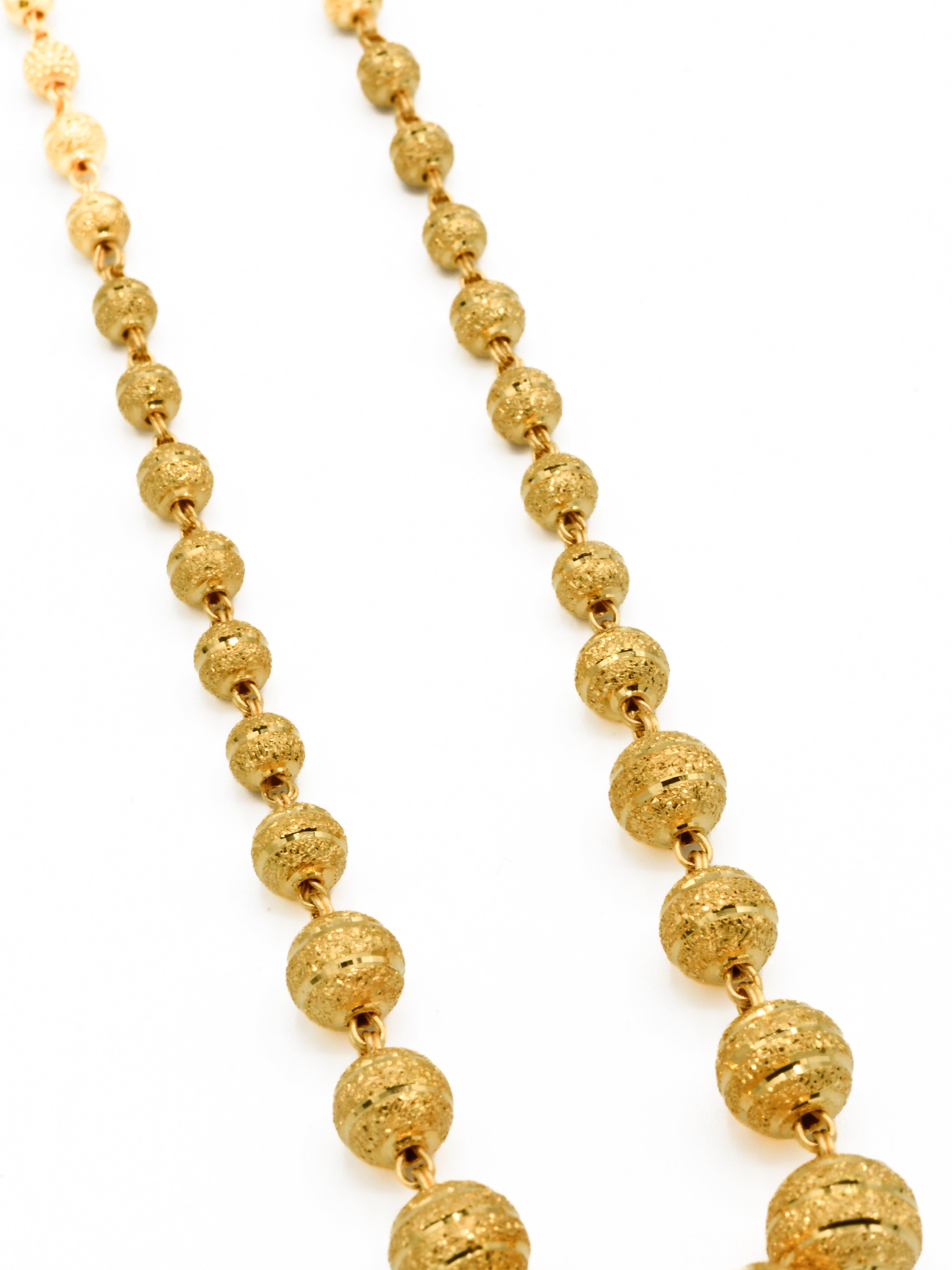 22ct Gold Ball Long Fancy Chain - Roop Darshan