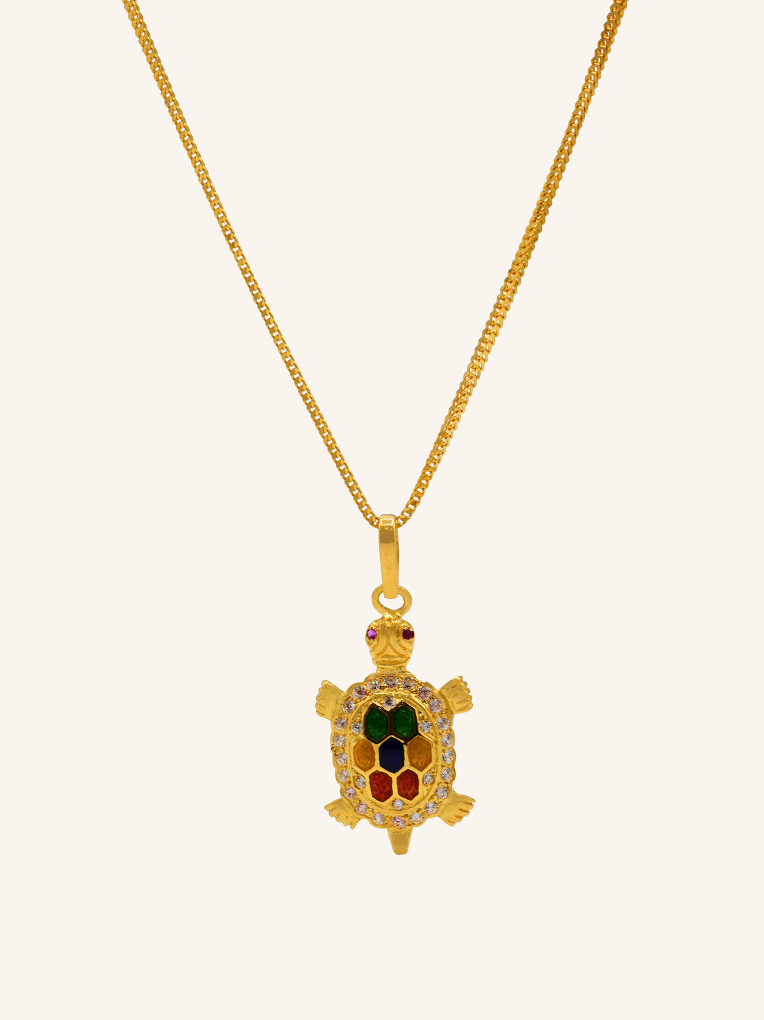 22ct Gold CZ Turtle Pendant 3.82 GMS - Roop Darshan
