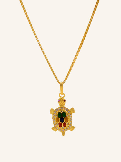 22ct Gold CZ Turtle Pendant 3.82 GMS - Roop Darshan