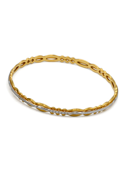 22ct Gold Two Tone 2 Piece Bangle - Roop Darshan