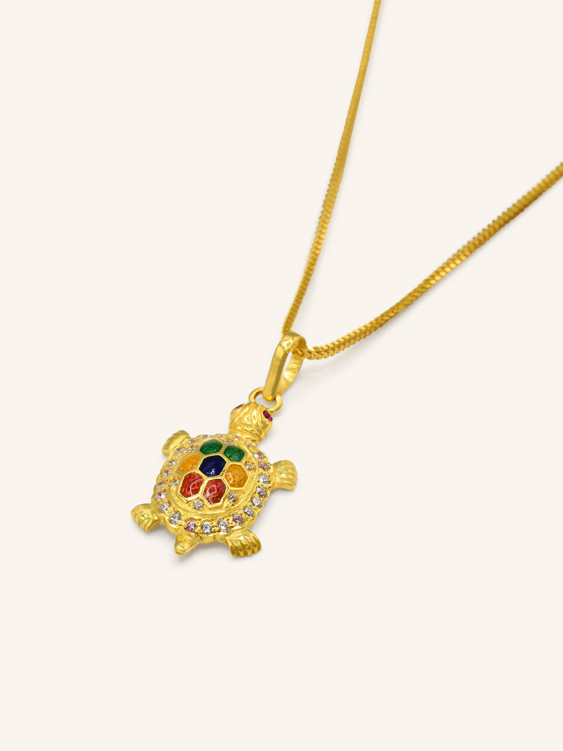 22ct Gold CZ Turtle Pendant 3.82 GMS - Roop Darshan
