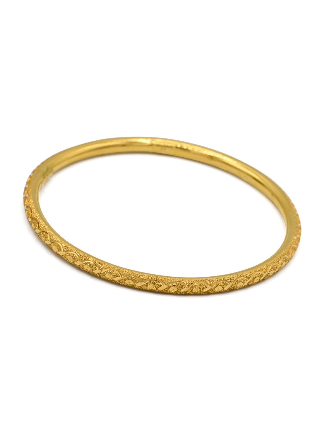 22ct Gold Sand Blast 2 Piece Bangle - Roop Darshan