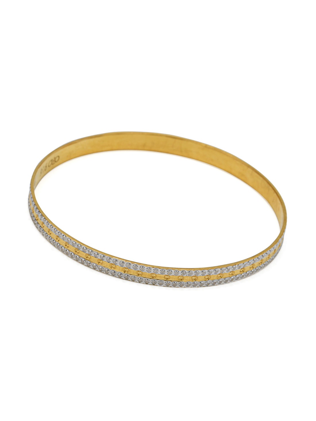 22ct Gold Two Tone 2 Piece Bangle - Roop Darshan