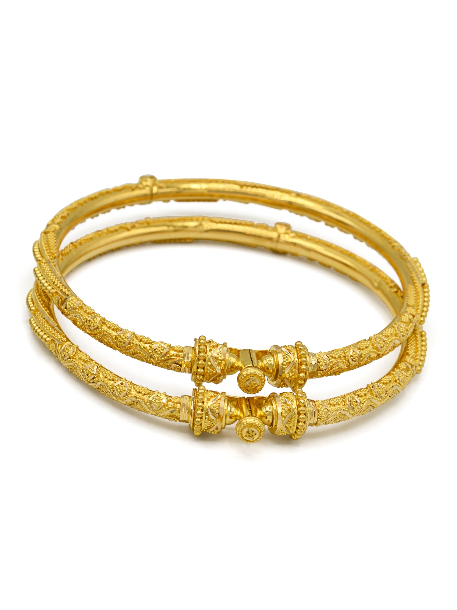 22ct Gold 2 Piece Screw Bangle - Roop Darshan