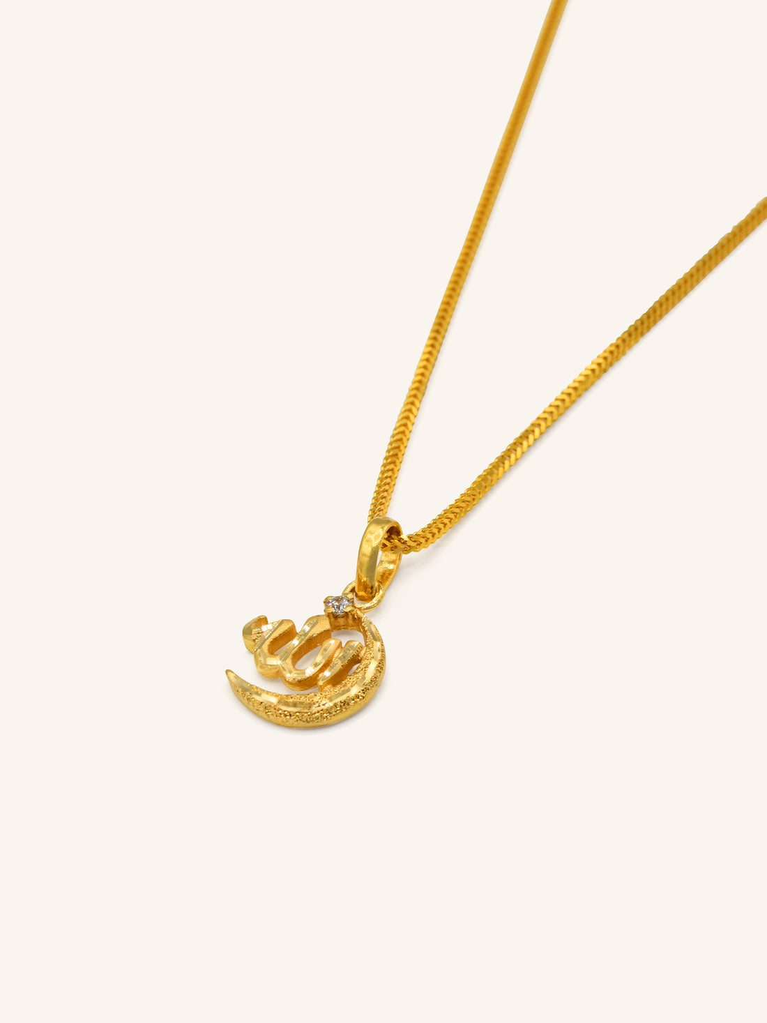 22ct Gold CZ Allah Pendant 2.49 GMS - Roop Darshan