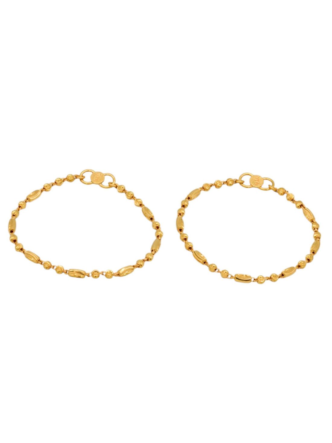 22ct Gold Ball Pair Baby Bracelet