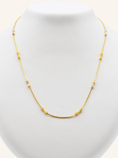 22ct Gold Two Tone Ball Fancy Chain - Roop Darshan