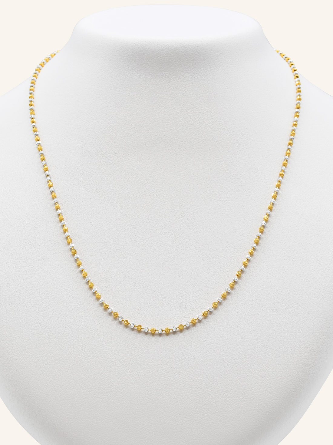 22ct Gold Two Tone Ball Fancy Chain - Roop Darshan