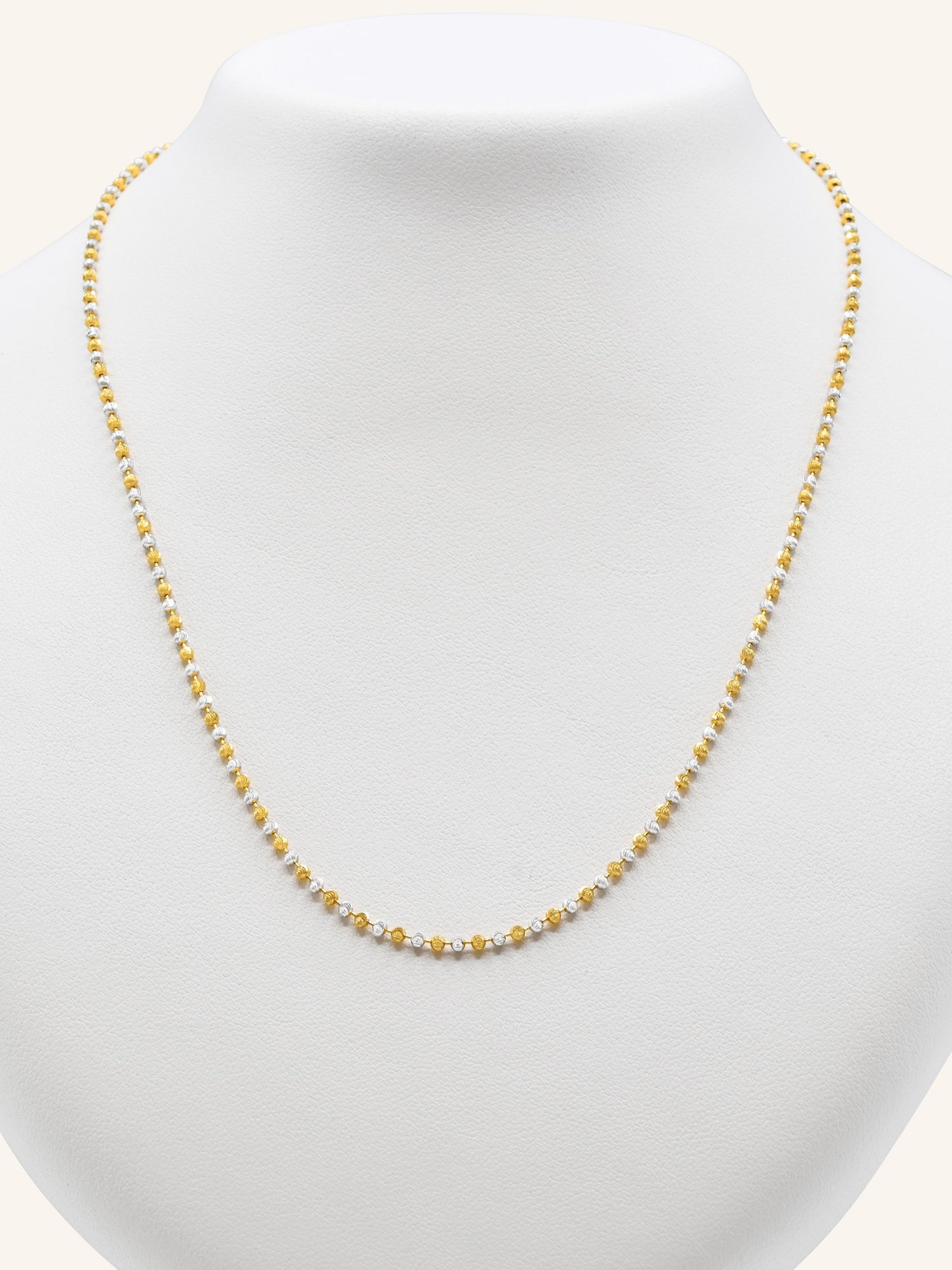 22ct Gold Two Tone Ball Fancy Chain - Roop Darshan