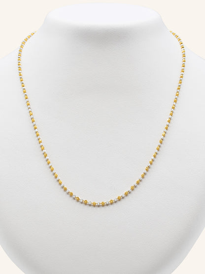 22ct Gold Two Tone Ball Fancy Chain - Roop Darshan