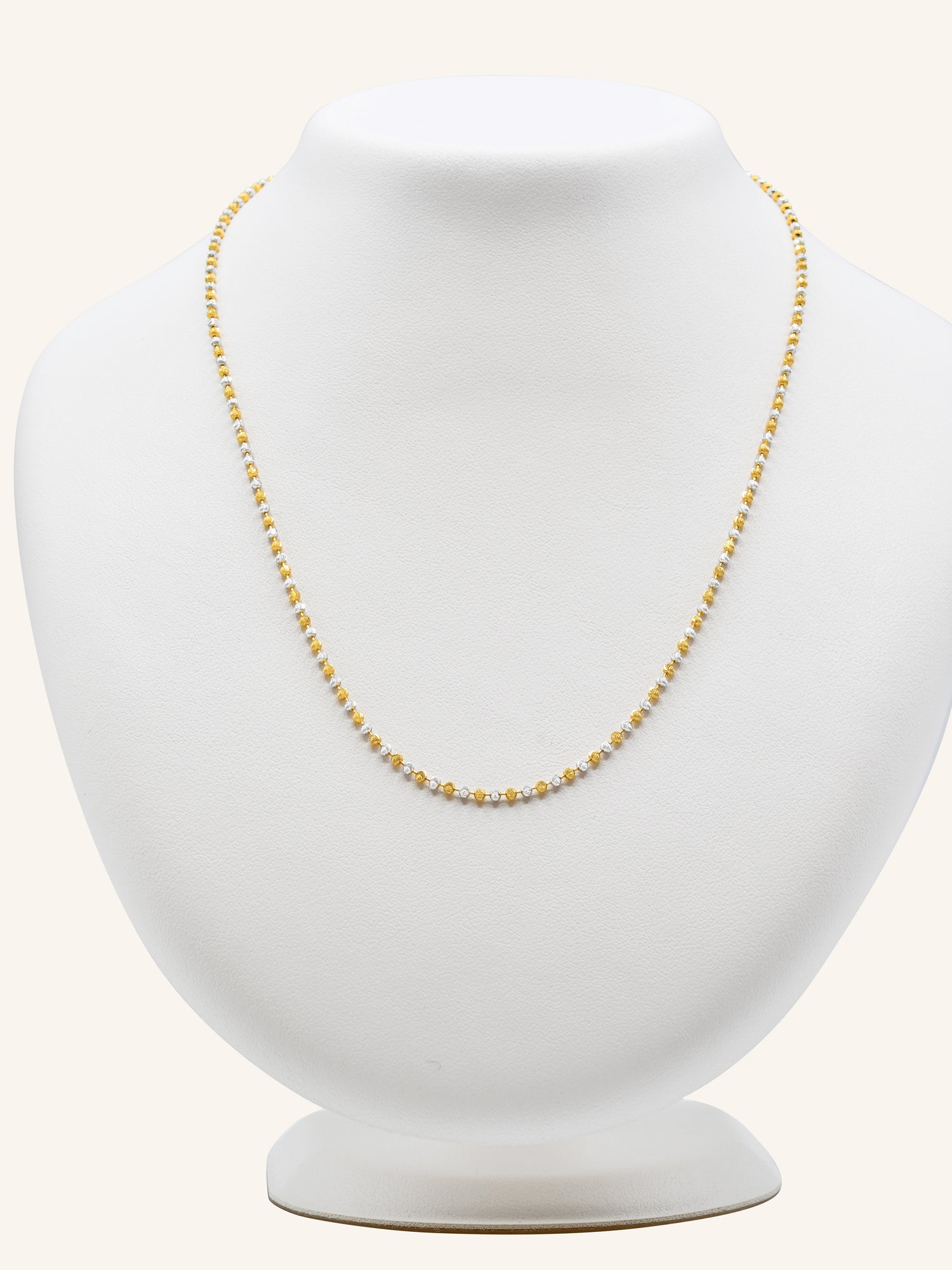 22ct Gold Two Tone Ball Fancy Chain 7.70 GMS - Roop Darshan