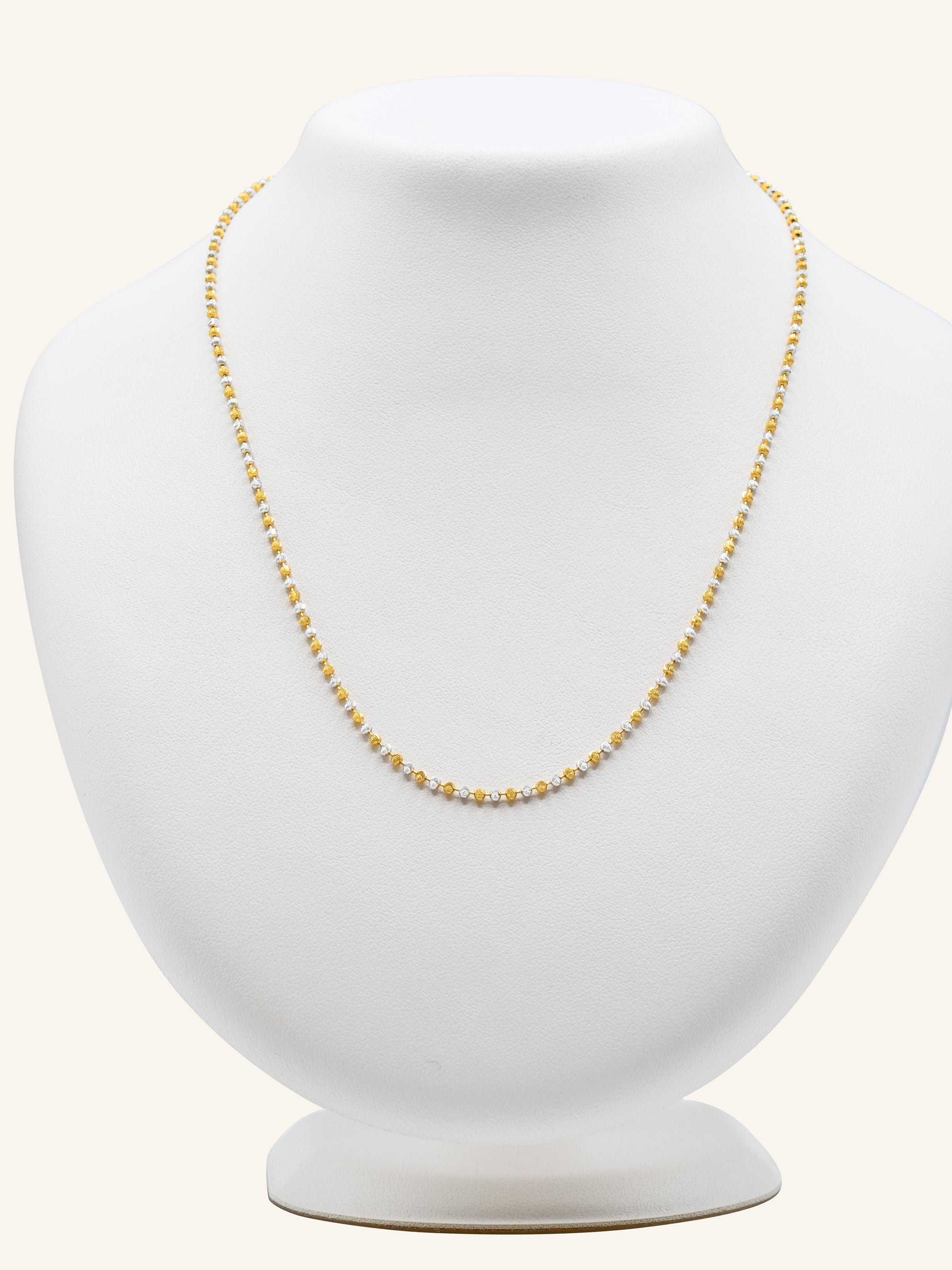 22ct Gold Two Tone Ball Fancy Chain 7.70 GMS - Roop Darshan