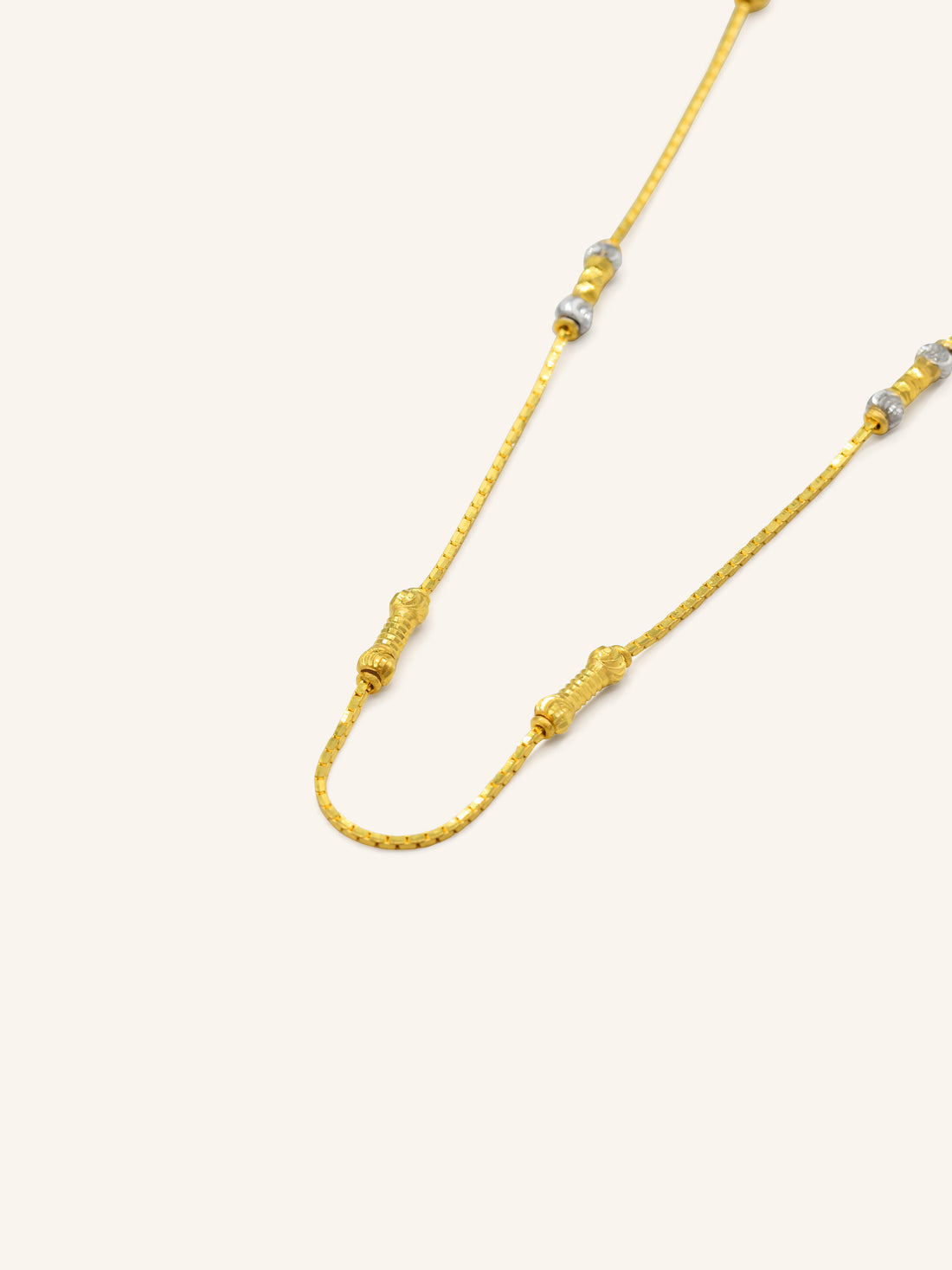 22ct Gold Two Tone Ball Fancy Chain 5.63 GMS - Roop Darshan