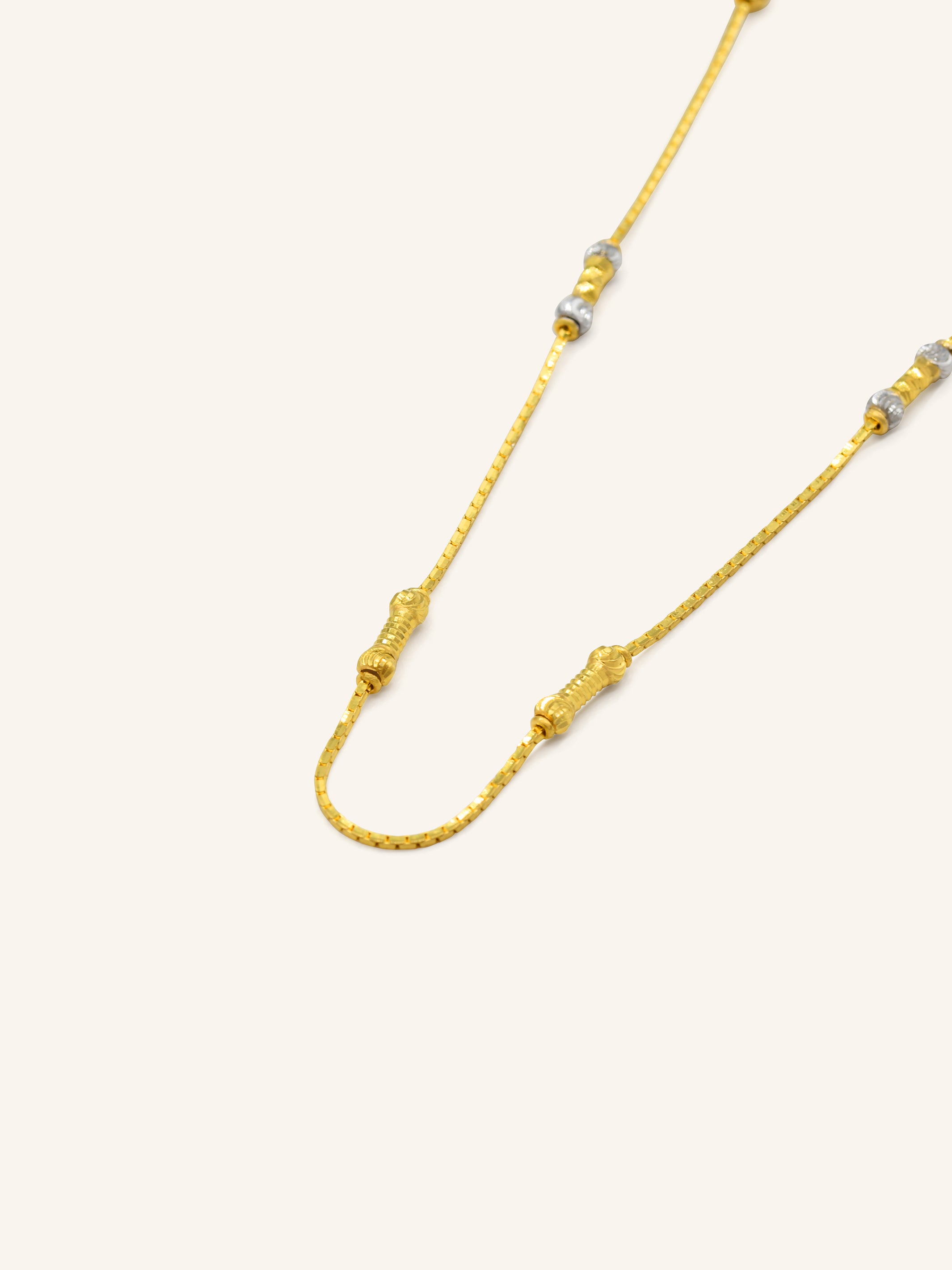 22ct Gold Two Tone Ball Fancy Chain 5.63 GMS - Roop Darshan