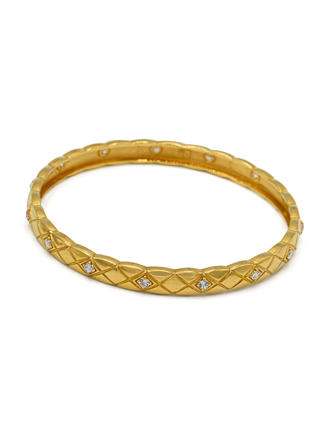 22ct Gold Cz 2 Piece Bangle - Roop Darshan