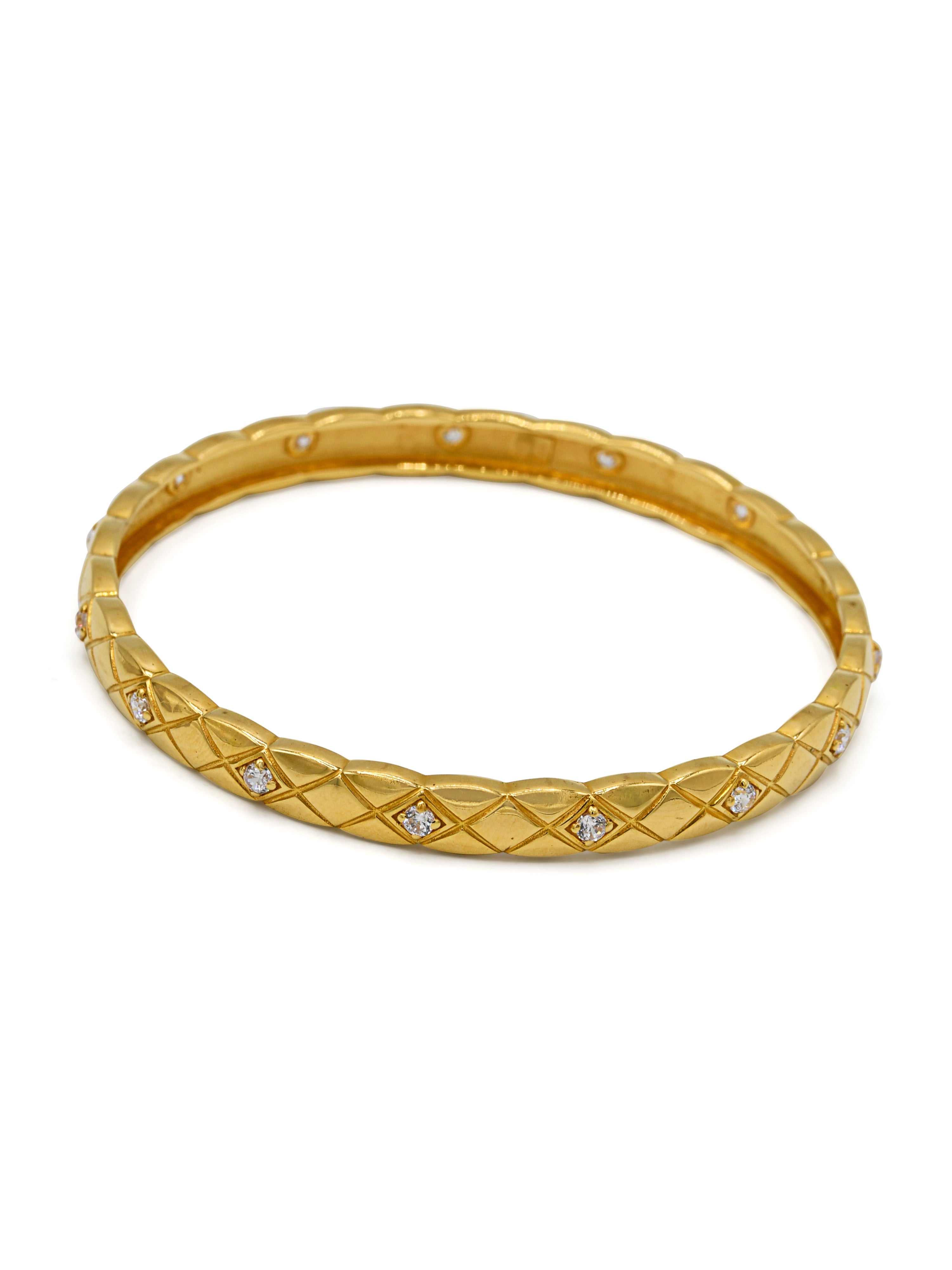 22ct Gold Cz 2 Piece Bangle - Roop Darshan