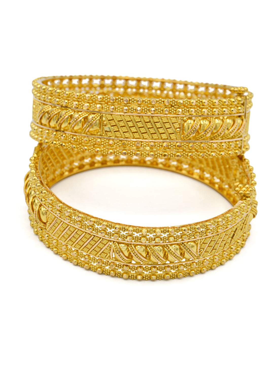 22ct Gold Filligree 2 Piece Patta Bangle - Roop Darshan