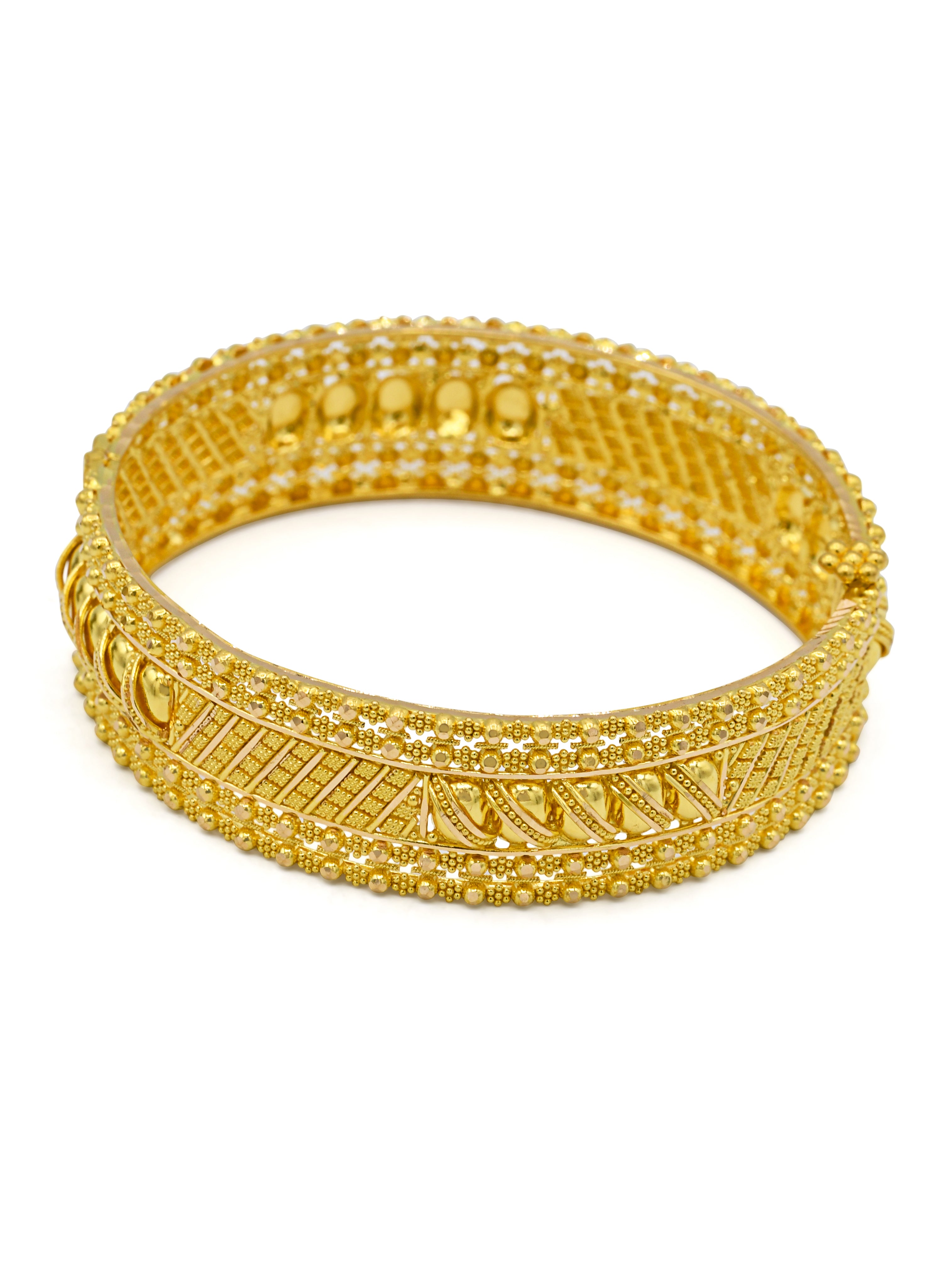 22ct Gold Filligree 2 Piece Patta Bangle - Roop Darshan