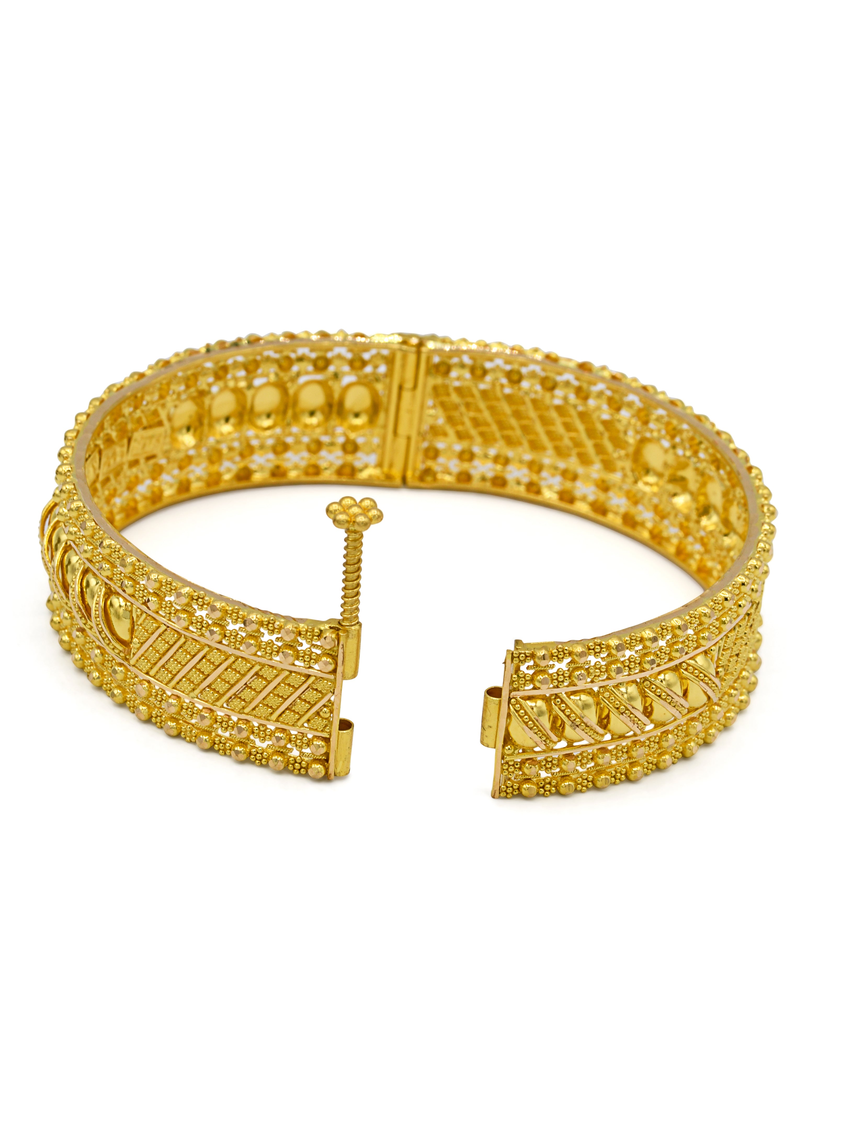 22ct Gold Filligree 2 Piece Patta Bangle - Roop Darshan