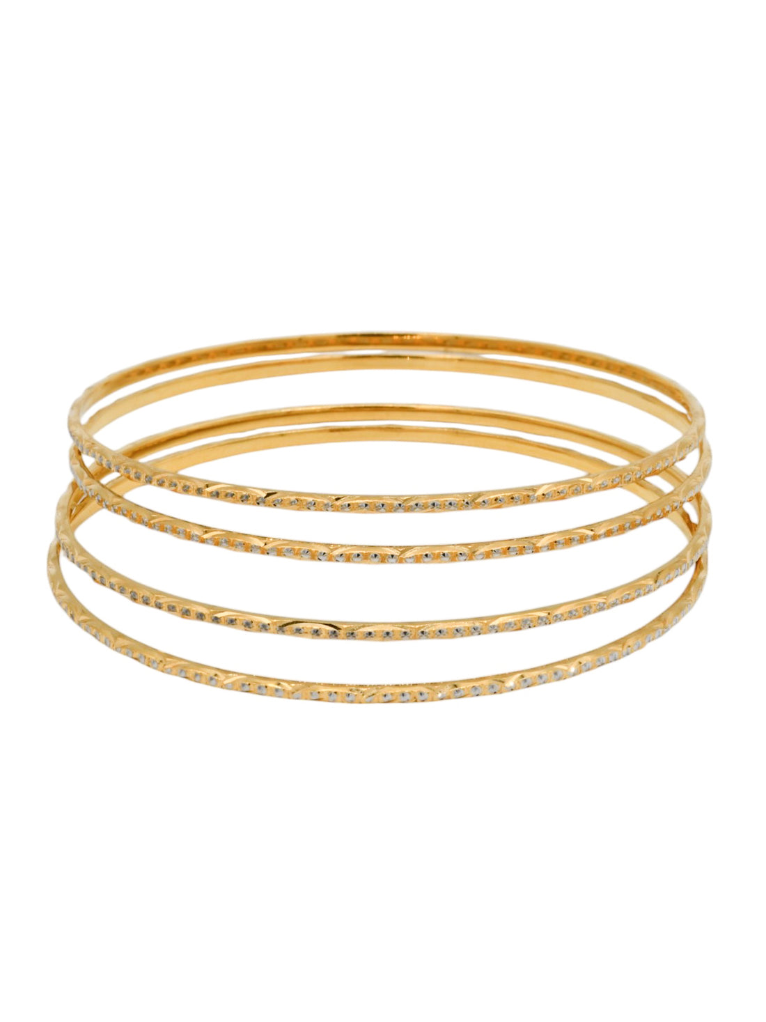 22ct Gold Two Tone 4 Bangles - Roop Darshan