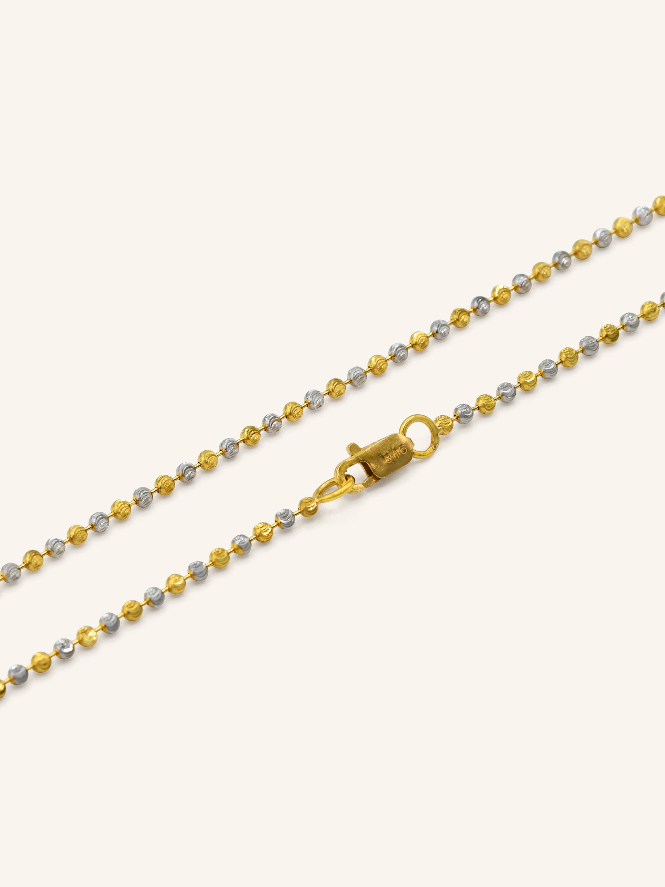 22ct Gold Two Tone Ball Fancy Chain 7.70 GMS - Roop Darshan