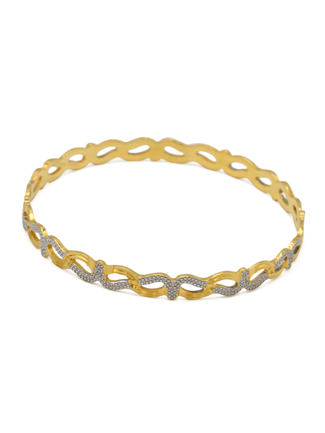 22ct Gold 2 Piece Two Tone Bangle - Roop Darshan