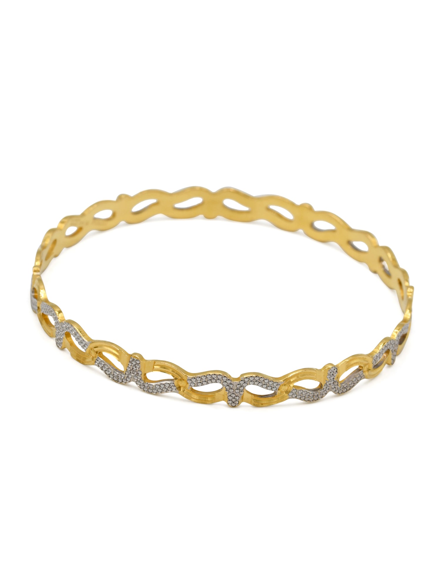 22ct Gold 2 Piece Two Tone Bangle - Roop Darshan