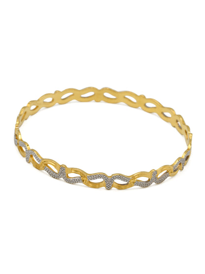 22ct Gold 2 Piece Two Tone Bangle - Roop Darshan
