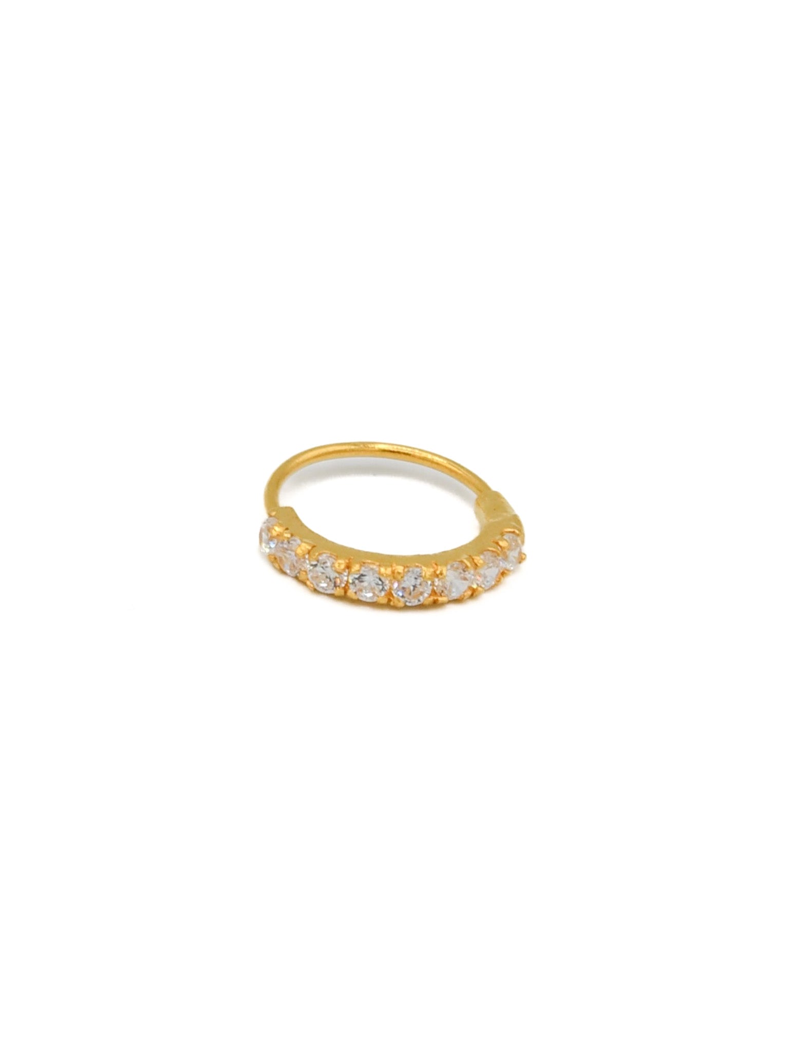 22ct Gold CZ 1 Piece Nose Ring