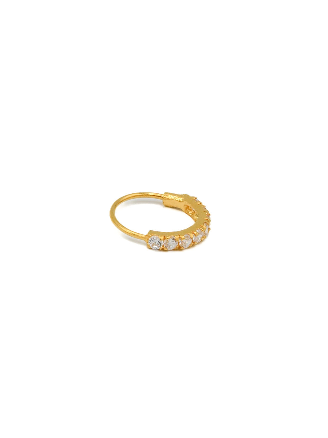 22ct Gold CZ 1 Piece Nose Ring