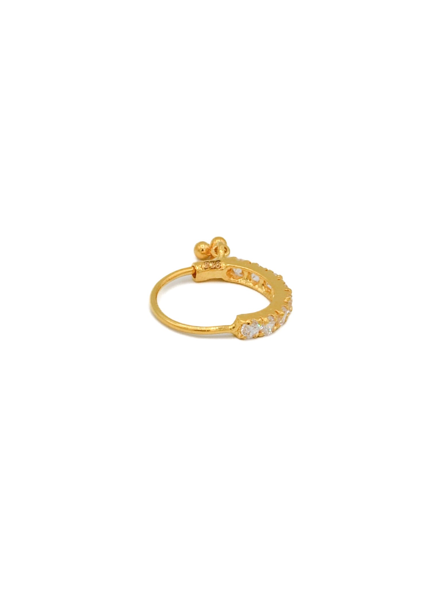 22ct Gold CZ 1 Piece Nose Ring