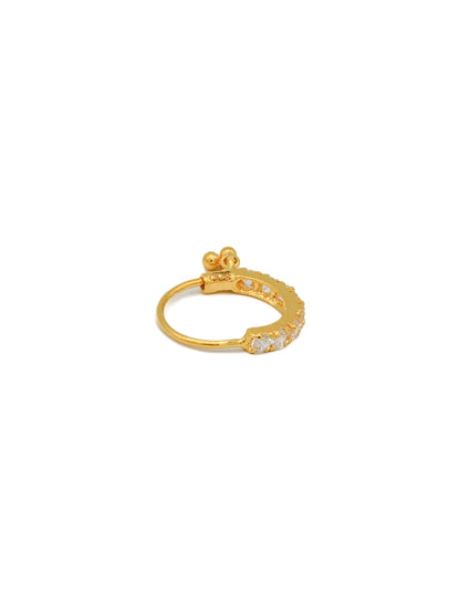 22ct Gold CZ 1 Piece Nose Ring