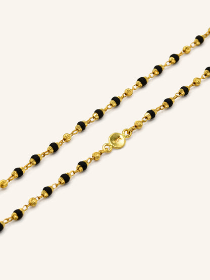 22ct Gold Black Bead Fancy Chain 9.84 GMS - Roop Darshan