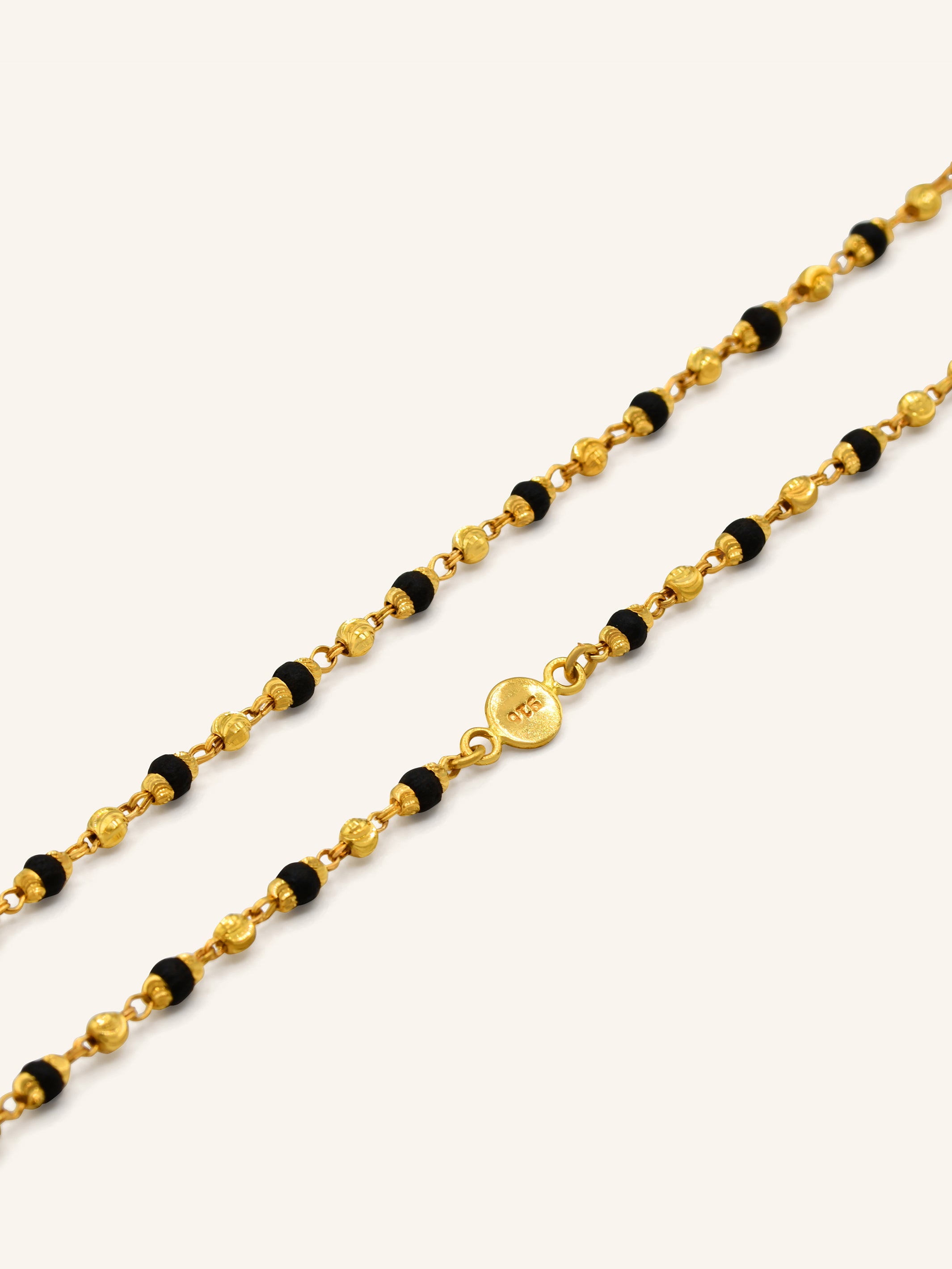 22ct Gold Black Bead Fancy Chain 10.84 GMS - Roop Darshan