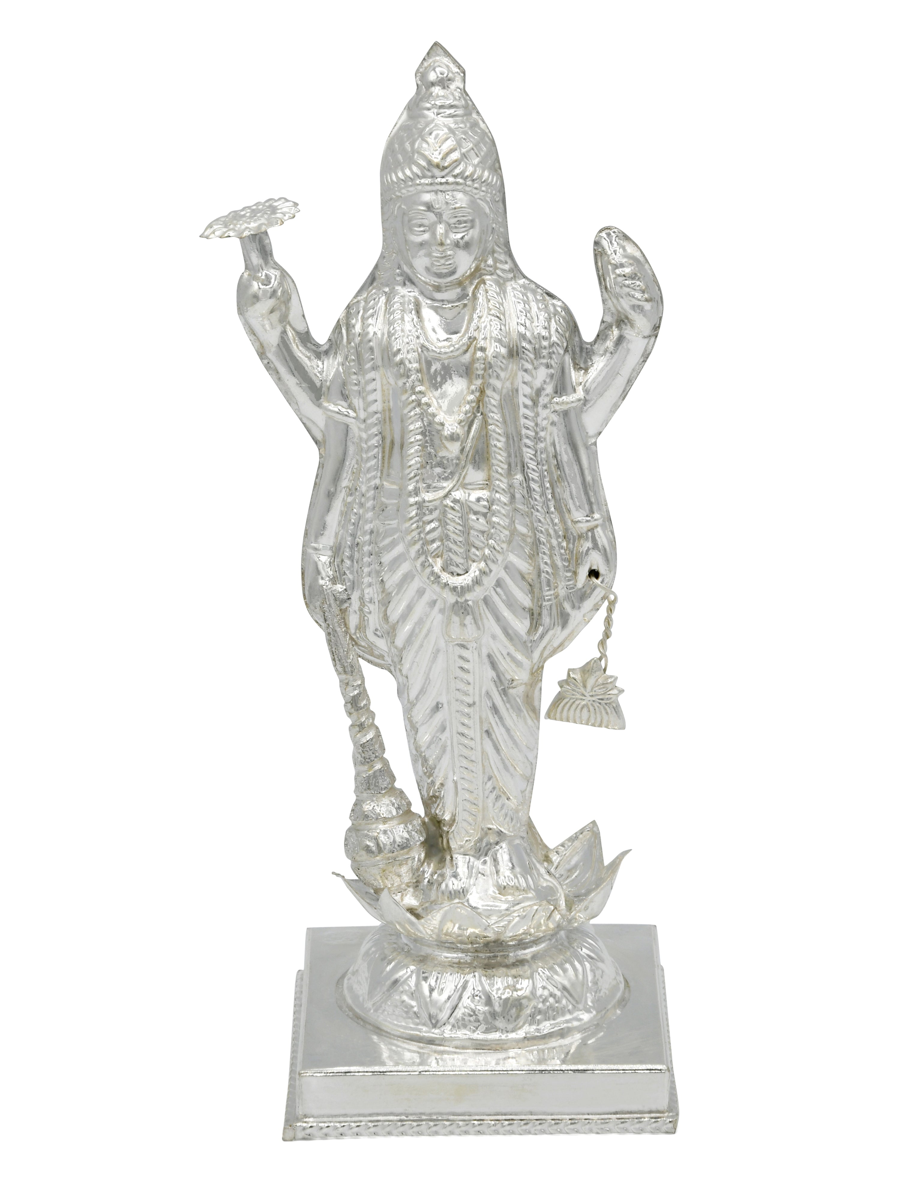 Silver Vishnu Bhagwan Murti - Roop Darshan