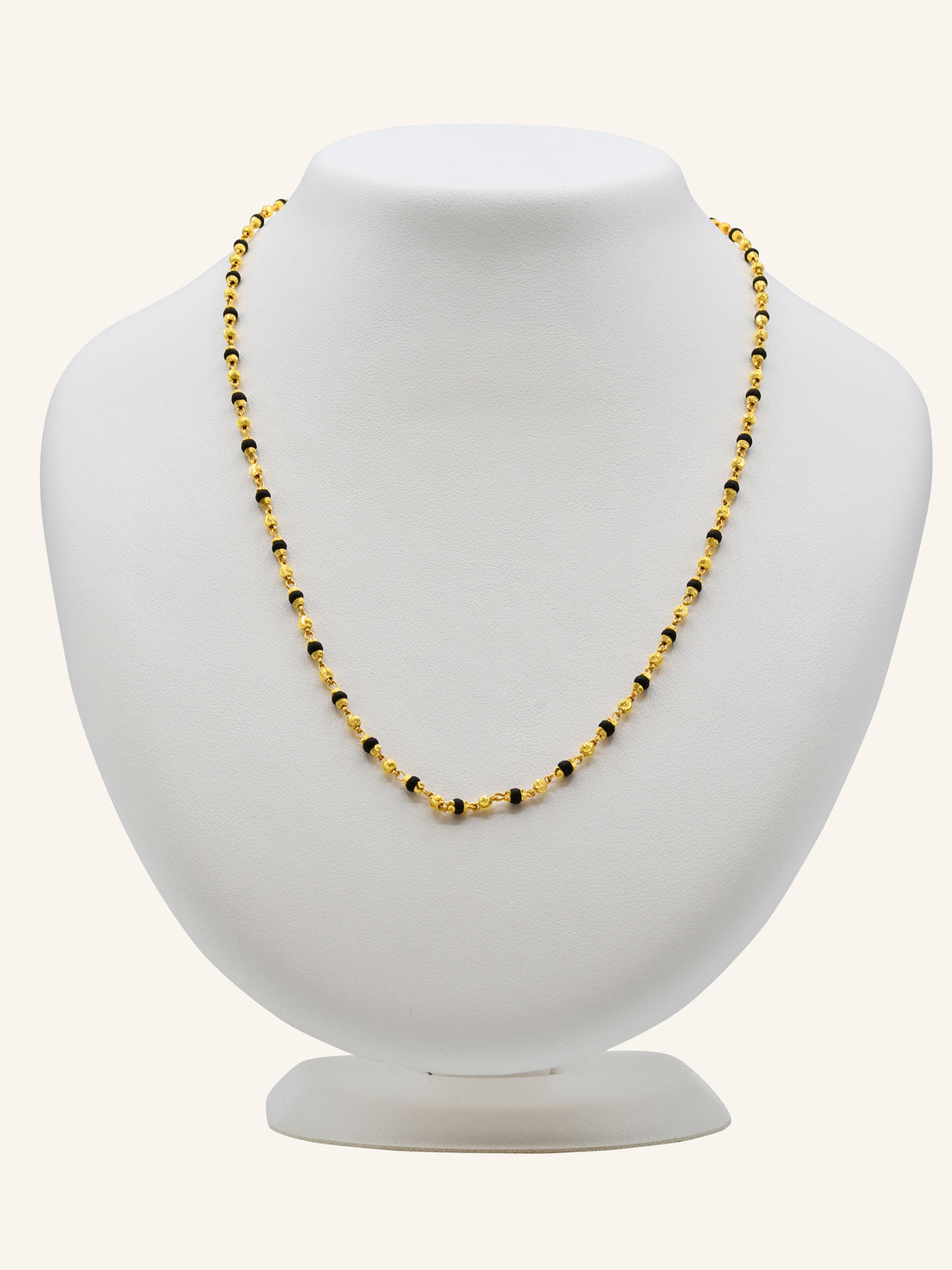 22ct Gold Black Bead Fancy Chain 10.84 GMS - Roop Darshan