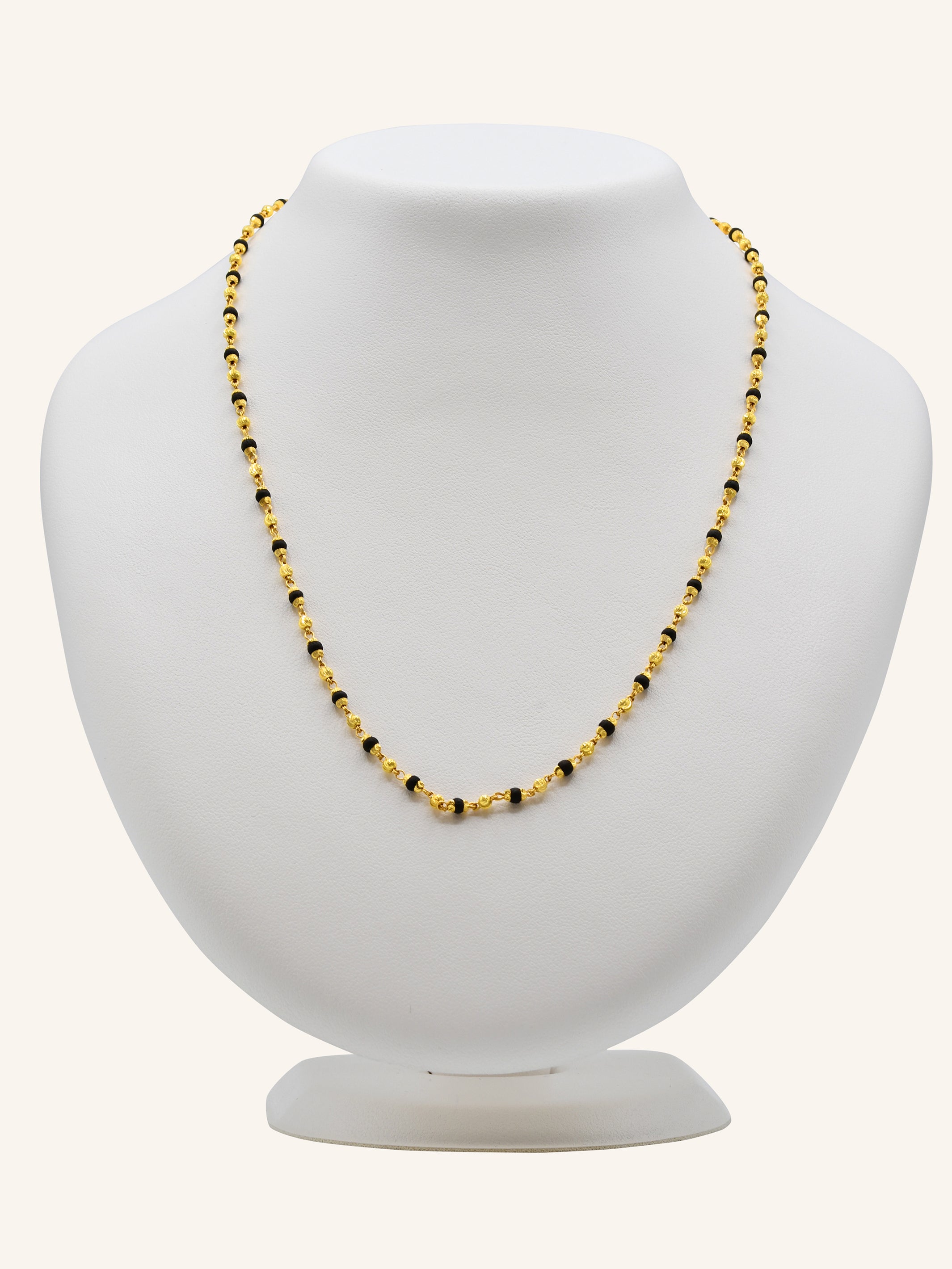 22ct Gold Black Bead Fancy Chain 10.84 GMS - Roop Darshan
